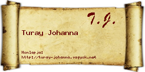 Turay Johanna névjegykártya